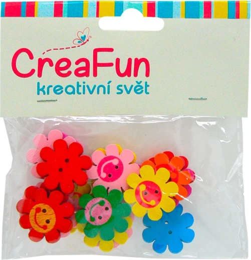 Holzknöpfe Blume – Set mit 20 Stk., Durchmesser 2,1 cm