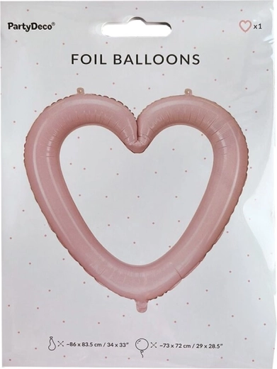 Rosa Folienballon Herz – Fotorahmen 86 × 83 cm