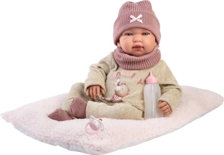 Llorens New born realistische Baby-Puppe mit Geräuschen 44 cm