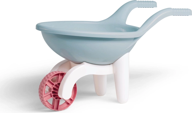 Kinder-Schubkarre aus recyceltem Kunststoff in Pastellfarben
