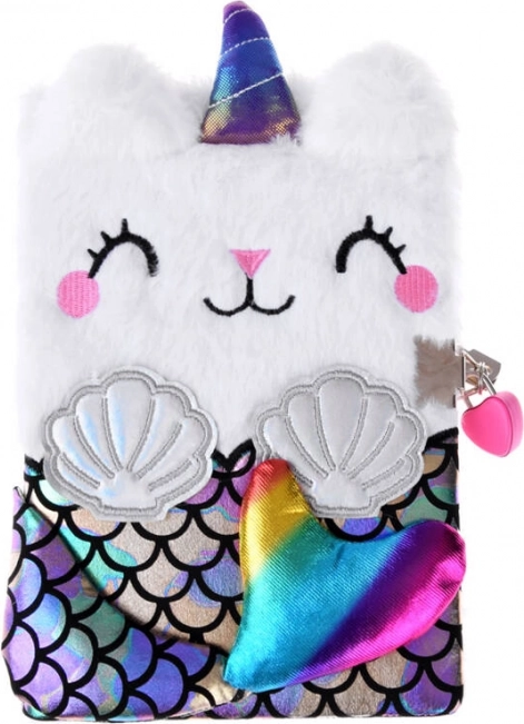 Tagebuch mit Schlüssel Kätzchen Einhorn Meerjungfrau