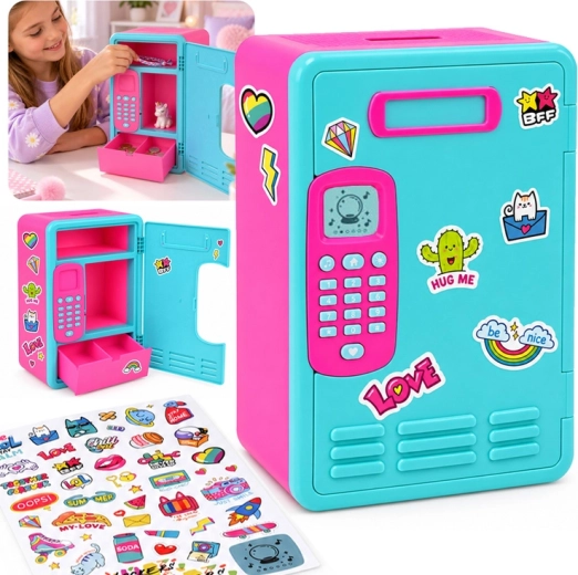 Interaktive Kinderbox – Spardose/Code-Safe mit Musik und Mathe-Spiel - 1 Stück