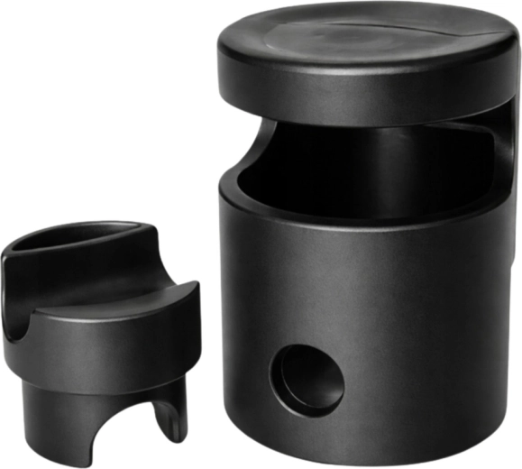 Kunststoff-Abdeckkappe für Trampolinpfosten („Pilz“) mit Ring, schwarz, 25 mm