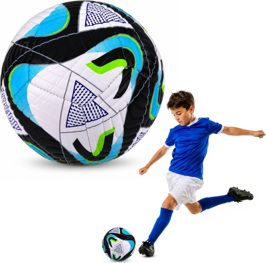 Trainingsfußball Größe 5 (22 cm) schwarz-blau-grün