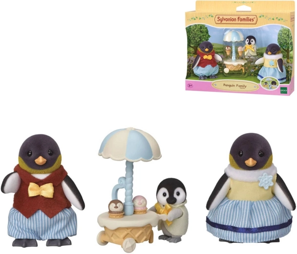 Sylvanian Families Pinguinfamilie mit Eiswagen – 3 Stück