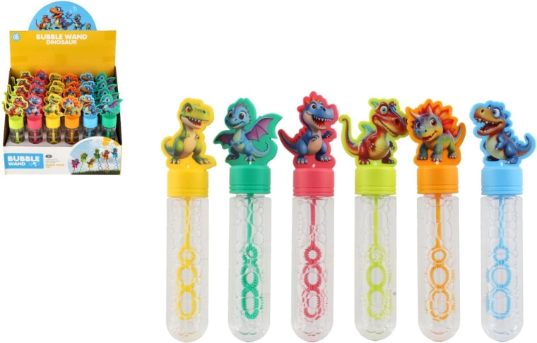 Dinosaurier-Seifenblasen 15 cm (6 Varianten) – 24 Stk. im Displaybox