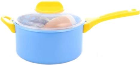 Kinder-Küchenset mit Topf 28 cm, Geschirr und Lebensmittelattrappen