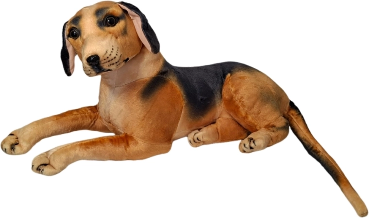 Plüschhund in braun-schwarzer Farbe – 1 Stück