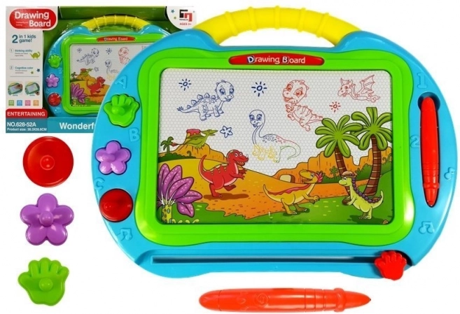 Große türkise magnetische Zeichentafel mit Stempeln