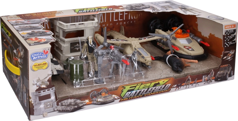 Militär-Set mit Flugzeug, Panzer und Lichteffekten