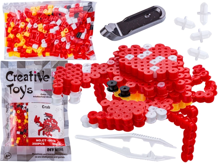 3D-Bügelperlen – Schablone Krabbe (Beutel) - 1 Stück