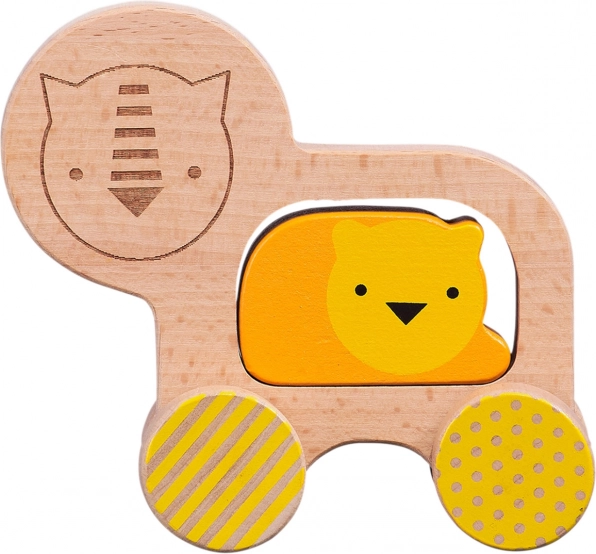 Holzlöwe auf Rollen von Petit Collage