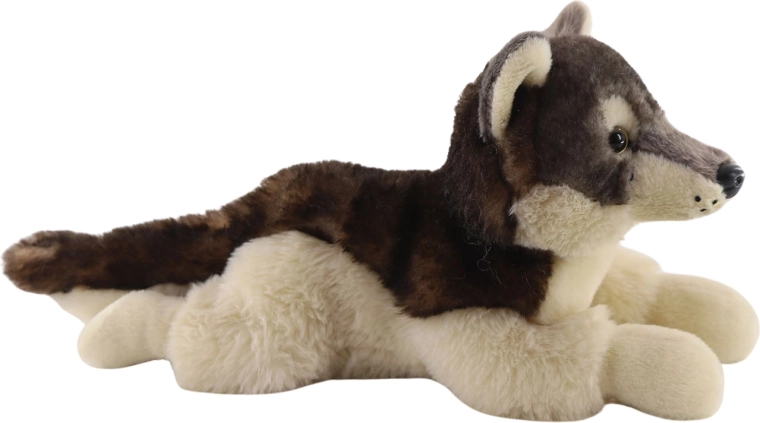 Plüschwolf liegend 27 cm