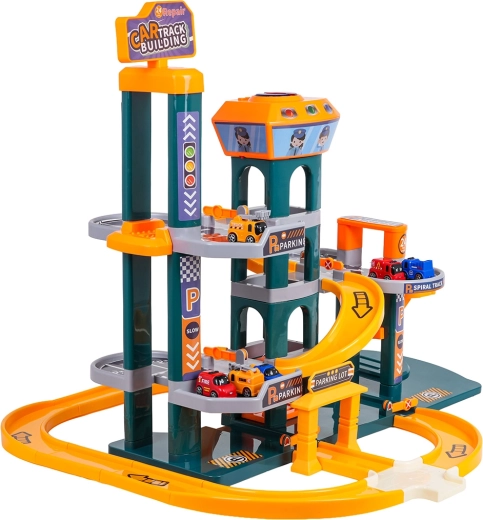 Mega-Parkhaus Blau mit Sound und Licht