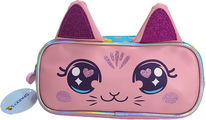Rosa Federmappe Katze 22,5 cm