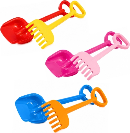 Große Kinder-Schaufel und Sandrechen 55 cm – Farbmix