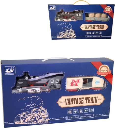 Historisches Güterzug-Set mit batteriebetriebenen Schienen mit Licht und Sound – 1 Set