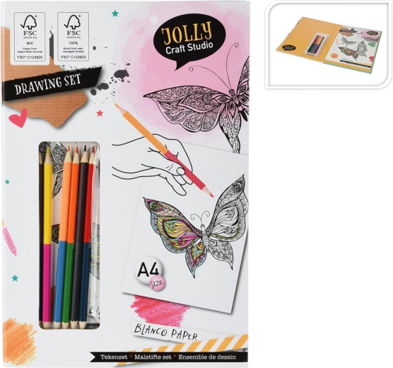 A4-Malbuch-Set mit beidseitigen Buntstiften