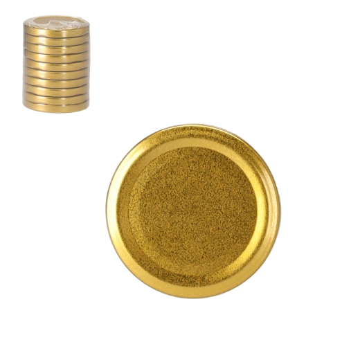 Set aus goldenen Deckeln 66 mm für Einmachgläser, 10 Stk.