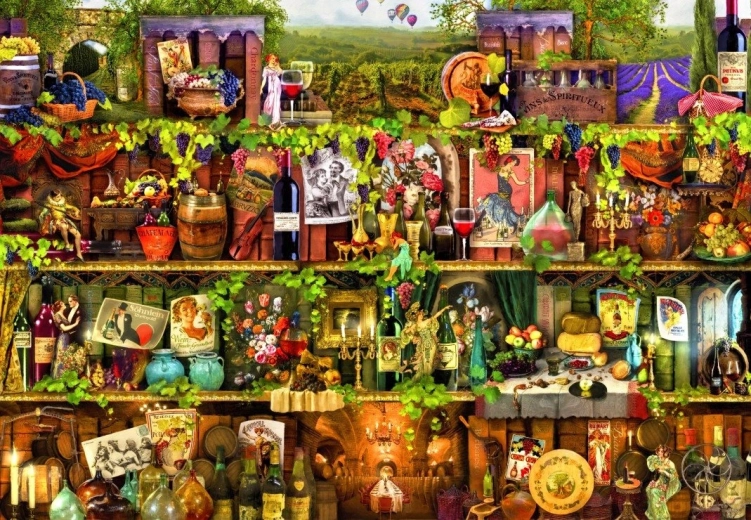 Puzzle Weingregal mit Wein 1000 Teile BLUEBIRD