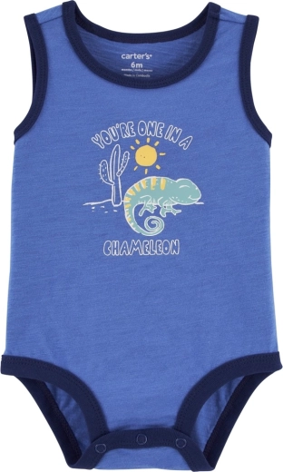 Carter's Baby-Body ohne Ärmel Blue Chameleon, Größe 3 Monate