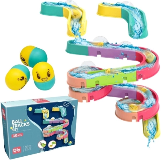 Wasserbahn für die Badewanne – Set mit 30 Teilen