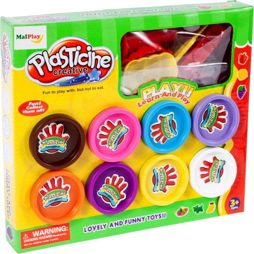 Knetmasse – Set mit 8 Bechern und Förmchen