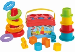 Spielset 3 in 1 - Sortierbox, Pyramide und Becher