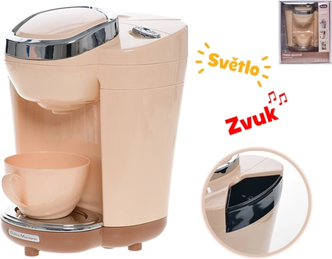 Kinder-Kaffeemaschine mit Licht und Sound, batteriebetrieben, 18,5 cm