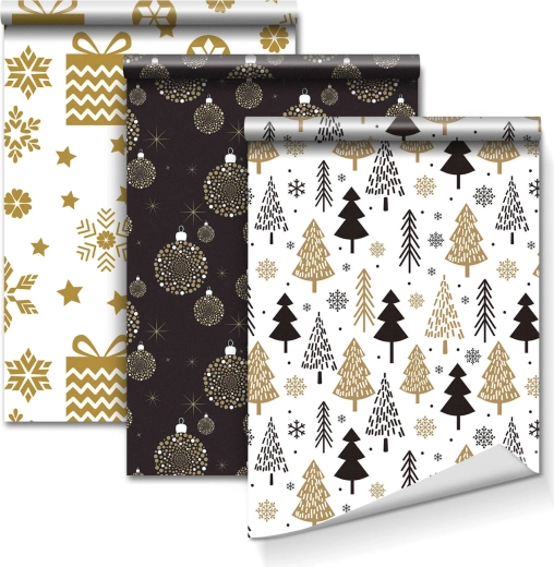 Geschenkpapier mit 3 Mustern, 70 × 150 cm