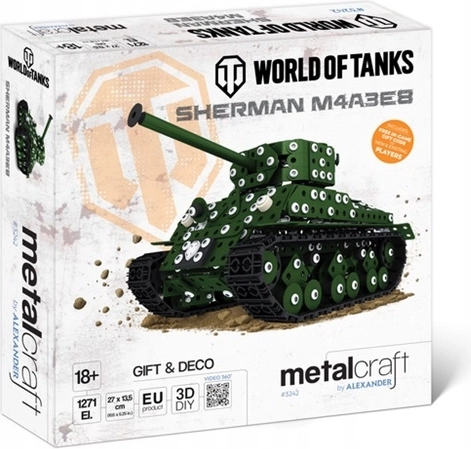 Metallmodell des Panzers Sherman M4A3E8 Metalcraft World of Tanks