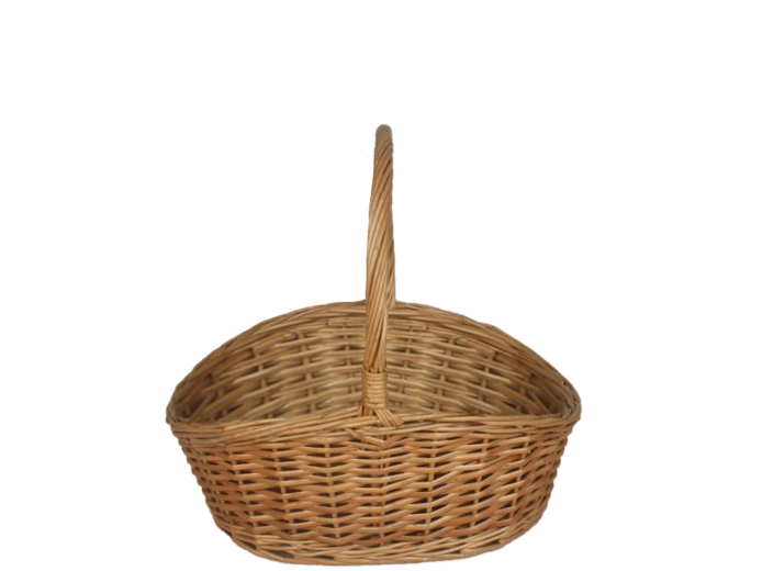 Naturbelassener ovaler Weidenkorb mit Henkel 33 × 26 × 14/30 cm