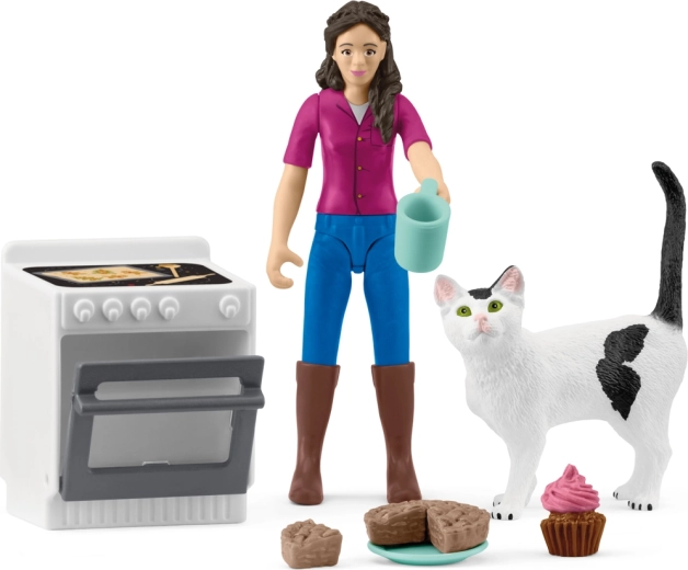 Bäckerin mit Katze – Spielset SCHLEICH Pocket Set