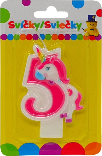 Geburtstagskerze Einhorn Zahl 5