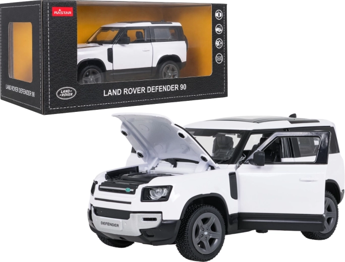 Metallmodell Land Rover Defender 90 RASTAR im Maßstab 1:24, weiß