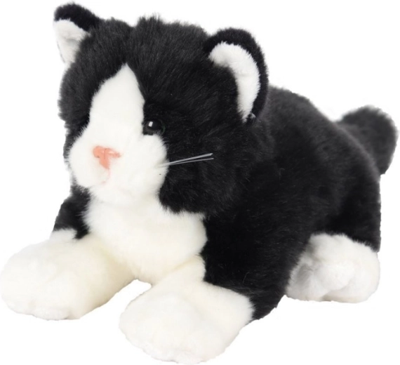 Plüschkatze liegend schwarz 30 cm
