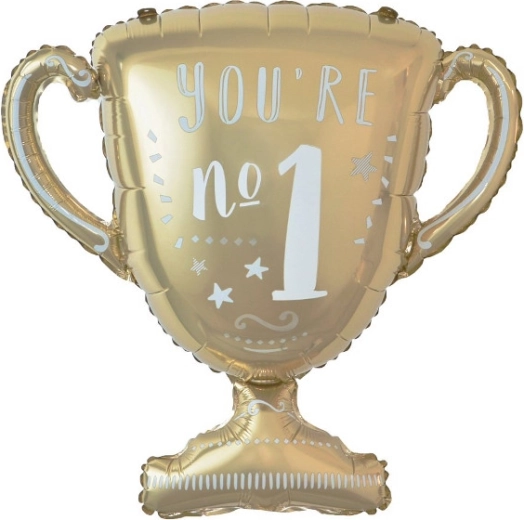 Folienballon Pokal – Champagnergold 55 × 55 cm