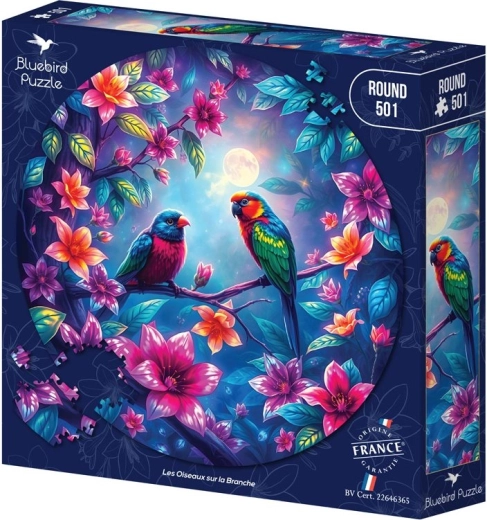 Bluebird Rundpuzzle Vögel auf dem Ast (501 Teile)