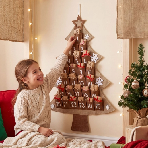 Filz-Adventskalender Weihnachtsbaum 85 × 60 cm