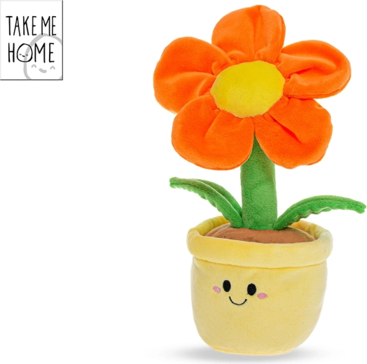 Orange Plüschblume im Blumentopf Take Me Home