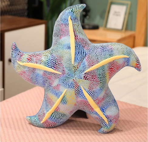 Plüsch-Seestern blau Kissen 45 cm