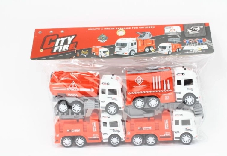Set mit 4 Feuerwehrautos