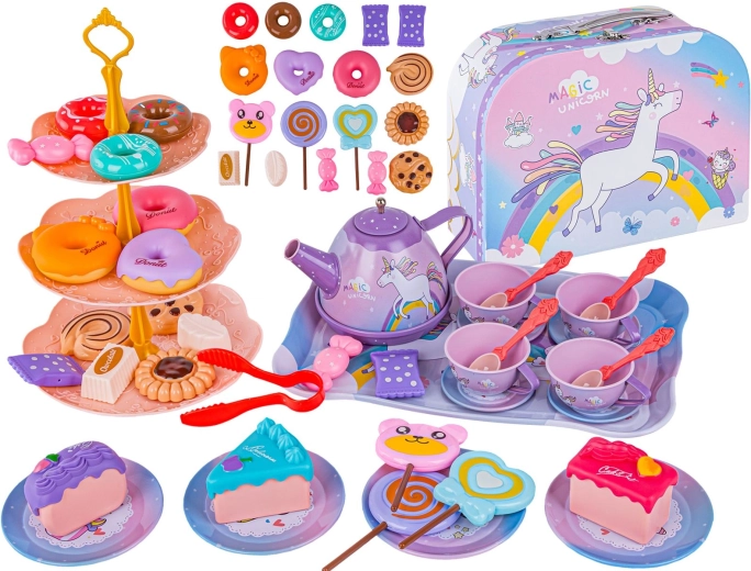 Kinder-Teeservice Magic Unicorn im Koffer – 48 Teile