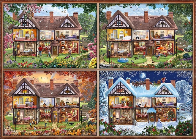 Puzzle SCHMIDT Häuschen in vier Jahreszeiten 2000 Teile