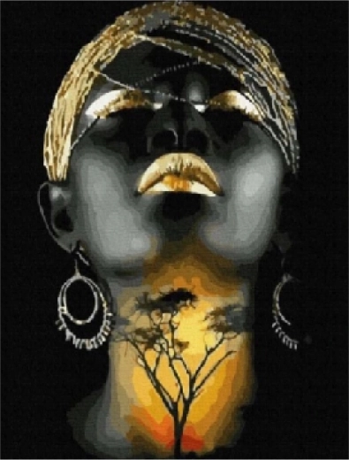 Diamantmalerei Afrikanische Frau 30 × 40 cm