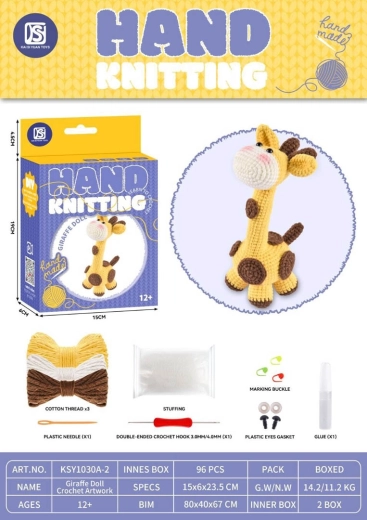 Kreativset zur Herstellung eines Plüschtiers aus Garn – Giraffe