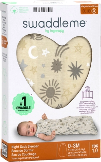 Baumwollschlafsack SwaddleMe™ Celestial Dance 1 TOG, 0–3 Monate