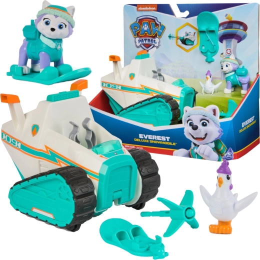 PAW Patrol Everest Deluxe Schneemobil mit Abschussvorrichtung und Küken Chickaletta