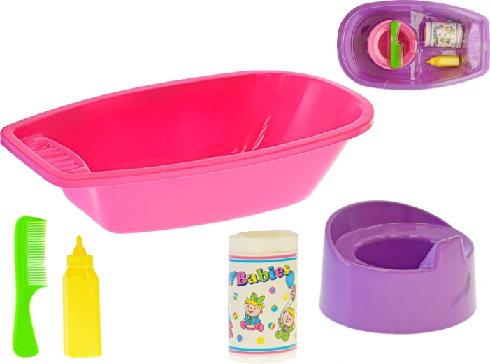 Puppenbadewanne mit Zubehörset 40 cm