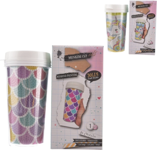 Plastikflasche mit Diamond-Painting-Motiv